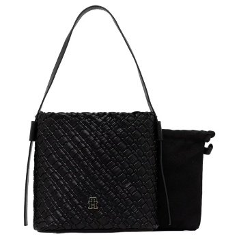 γυναικεία τσάντα ώμου tommy hilfiger aw0aw18160-bds μαύρη σε προσφορά