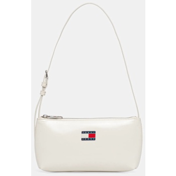 γυναικεία τσάντα ώμου tommy hilfiger aw0aw17866-ybi ιβουάρ
