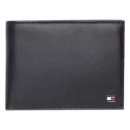 ανδρικό δερμάτινο πορτοφόλι tommy hilfiger eton cc am0am00652-002 μαύρο