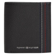 ανδρικό δερμάτινο πορτοφόλι tommy hilfiger am0am14230-bds μαύρο