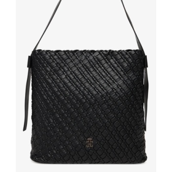 γυναικεία τσάντα ώμου tommy hilfiger aw0aw18161-bds μαύρη σε προσφορά