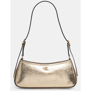 γυναικεία τσάντα ώμου calvin klein lv04f3304g-3jg χρυσή