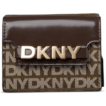 γυναικείο πορτοφόλι καρτών dkny avril r52z5m22-n42 καφέ logo