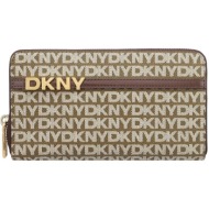 γυναικείο μεγάλο πορτοφόλι dkny avril r5215m28-n42 καφέ