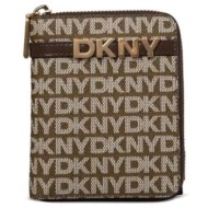 γυναικείο πορτοφόλι dkny avril r5215m25-n42 καφέ logo