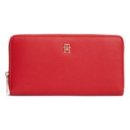 γυναικείο πορτοφόλι tommy hilfiger large ziparound aw0aw18483-xlg κόκκινο