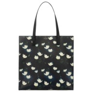 γυναικεία τσάντα χειρός ted baker large tulip printed tuulcon 283990-navy μπλε