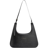 γυναικεία τσάντα ώμου tommy hilfiger aw0aw18620-bds μαύρη