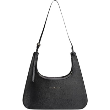 γυναικεία τσάντα ώμου tommy hilfiger aw0aw18620-bds μαύρη