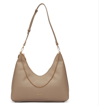 γυναικεία τσάντα ώμου calvin klein lv04f3495g-vfu μπεζ