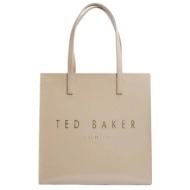 γυναικεία τσάντα ώμου ted baker crinkon large icon 283927-stone λουστρίν