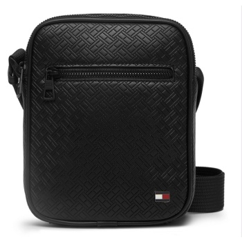 ανδρική τσάντα χιαστί tommy hilfiger am0am14193-bds μαύρη