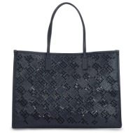 γυναικεία τσάντα χειρός ώμου tommy hilfiger aw0aw17501-dw6 μπλε μπλε