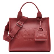 γυναικεία τσάντα χειρός/ώμου dkny hadlee md tote r53aar57-foh κόκκινη κόκκινο