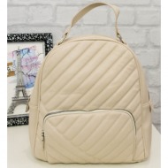 γυναικείο μπεζ mini backpack καπιτονέ ck5687b