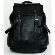 ανδρικό μαύρο δερματίνη σακίδιο πλάτης dr2291