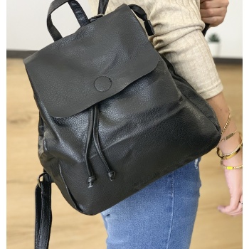 γυναικεία μαύρη τσάντα πλάτης πουγκί δερματίνη 01274 σε προσφορά