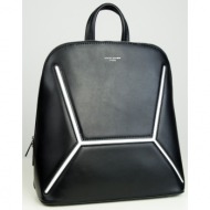 γυναικείο μαύρο backpack δερματίνη με σχέδιο david jones 62612a