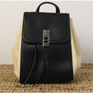 david jones γυναικείο μαύρο mini backpack με διχρωμία cm6458b