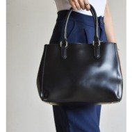 γυναικεία μαύρη μονόχρωμη τσάντα ώμου ck605