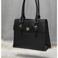 γυναίκεία μαύρη τετράγωνη τσάντα χειρός a9940124