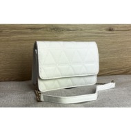 γυναικείο καπιτονέ τσαντάκι ώμου λευκό δερματίνη p8472w