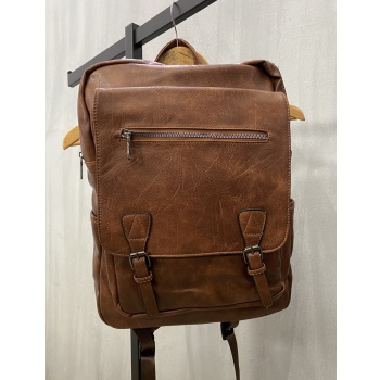 ανδρικο ταμπά back pack δερματίνη με εξωτερική τσέπη