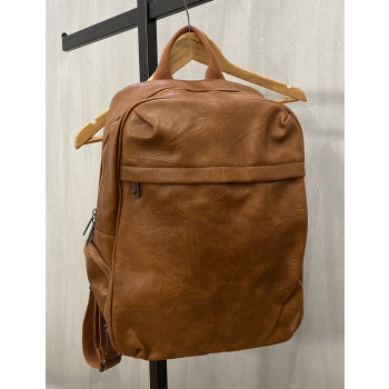 ανδρικό καφέ ανοιχτό σακίδιο πλάτης με τσέπη l625730b