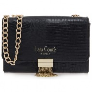 lara conte madrid γυναικεία τσάντα φάκελος ωμού-clutches 700-132 μαύρο λεζάρ q67001329009