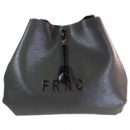 frnc francesco τσάντα γυναικεία ώμου 5538 gr γκρί