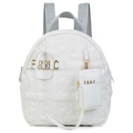 frnc francesco τσάντα γυναικεία πλάτης-backpack ώμου 1353 wht λευκό