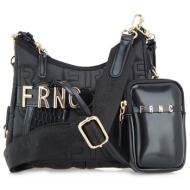 frnc francesco τσάντα γυναικεία ώμου-χιαστί 1351 blk mαύρο
