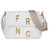 frnc francesco τσάντα γυναικεία ώμου-χιαστί 4802 wht λευκό