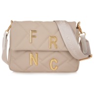 frnc francesco τσάντα γυναικεία ώμου-χιαστί 4802 bg μπέζ