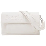 desigual bols half logo τσάντα γυναικεία xειρός-χιαστί 24saxp79-1021 λευκό