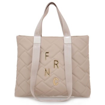 frnc francesco τσάντα γυναικεία ώμου 4818 bg μπέζ