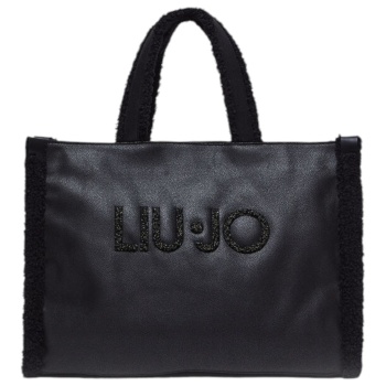 lui jo γυναικεία τσάντα ώμου shopping bag 2f4067-e0021 μαύρο