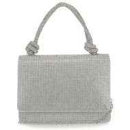 exe bags γυναικεία τσάντα φάκελος clutches χειρός 700-310 ασημί στρας u67003019e94