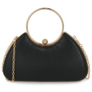 exe bags γυναικεία τσάντα φάκελος clutches χειρός 700-103 24013 μαύρο φίδι ματ u67001039k87