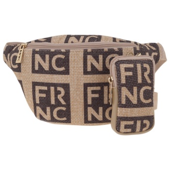 frnc francesco τσάντα γυναικεία μέσης 5320cof καφέ-μπέζ
