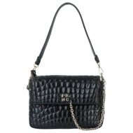frnc francesco τσάντα γυναικεία ώμου 5901 blk μαύρο κροκό