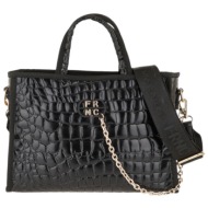 frnc francesco τσάντα γυναικεία χειρός-ώμου 5902 blk μαύρο κροκό
