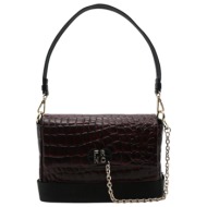 frnc francesco τσάντα γυναικεία ώμου 5901 brd μπορντώ κροκό