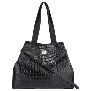 frnc francesco τσάντα γυναικεία ώμου 5925 blk μαύρο κροκό σε προσφορά