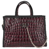 frnc francesco τσάντα γυναικεία χειρός-ώμου 5902 brd μπορντώ κροκό