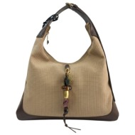 frnc francesco τσάντα γυναικεία ώμου 5556 bg μπέζ