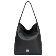 frnc francesco τσάντα γυναικεία χειρός-ώμου big leather sholder bag 3771 blk μαύρο