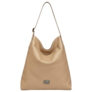 frnc francesco τσάντα γυναικεία χειρός-ώμου big leather sholder bag 3771 vkt μπέζ