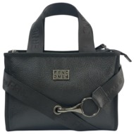 frnc francesco τσάντα γυναικεία ώμου-χιαστί leather cross body bags 3761 blk μαύρο