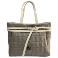 frnc francesco τσάντα γυναικεία χειρός-ώμου 6104 ele γκρί